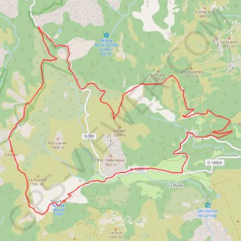 Itinéraire Douch - Caroux, distance, dénivelé, altitude, carte, profil, trace GPS