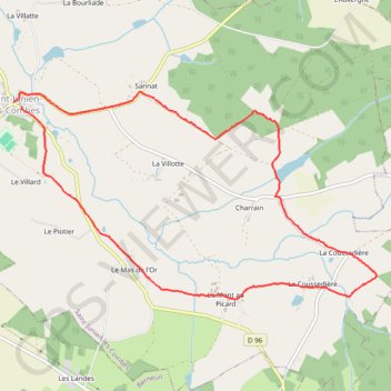 Itinéraire Sentier des Agnèles - Saint-Junien-les-Combes, distance, dénivelé, altitude, carte, profil, trace GPS