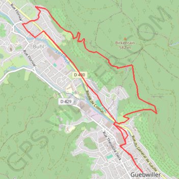 Itinéraire Carrières de Buhl, distance, dénivelé, altitude, carte, profil, trace GPS