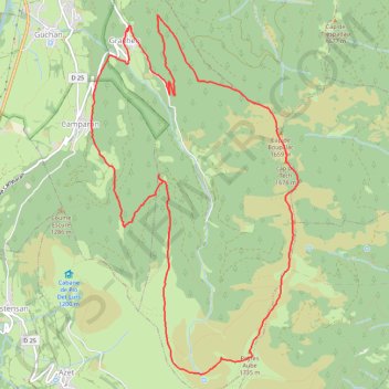 Itinéraire Grailhen cap de tech Baricaué Labatiadère, distance, dénivelé, altitude, carte, profil, trace GPS