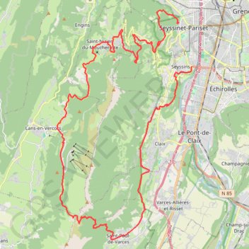 Itinéraire Col de l'Arc Comboire, distance, dénivelé, altitude, carte, profil, trace GPS