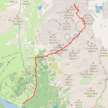 Itinéraire Mont Viso 2022, distance, dénivelé, altitude, carte, profil, trace GPS