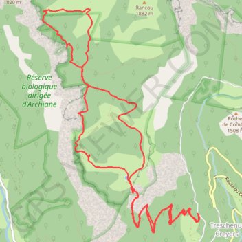 Itinéraire Têtes de l'Agnelet dans le Vercors Sud, distance, dénivelé, altitude, carte, profil, trace GPS