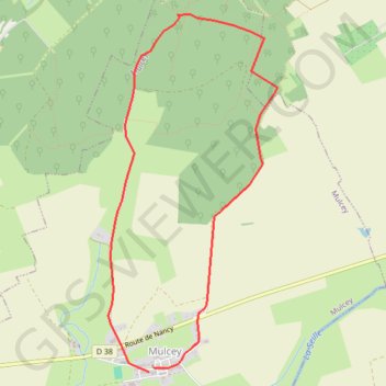 Itinéraire A travers le bois de Mulcey, distance, dénivelé, altitude, carte, profil, trace GPS