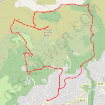 Itinéraire Puy de Naouri, distance, dénivelé, altitude, carte, profil, trace GPS
