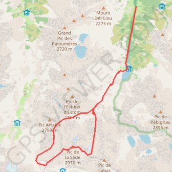 Itinéraire Pic de la Sède (vallée du Lutour), distance, dénivelé, altitude, carte, profil, trace GPS