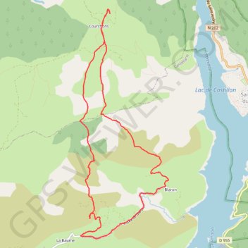 Itinéraire De La Baume à Courchons (04), distance, dénivelé, altitude, carte, profil, trace GPS