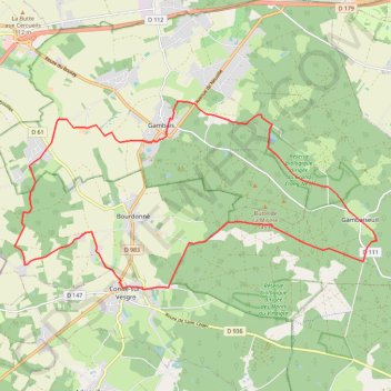 Itinéraire GAMBAIS, distance, dénivelé, altitude, carte, profil, trace GPS