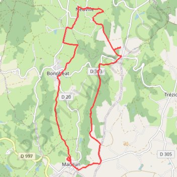 Itinéraire Tours et châteaux à Bongheat, distance, dénivelé, altitude, carte, profil, trace GPS