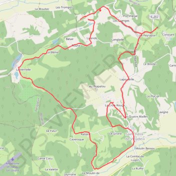 Itinéraire Saint-Félix de Villadeix, distance, dénivelé, altitude, carte, profil, trace GPS