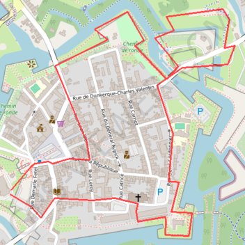 Itinéraire Gravelines, distance, dénivelé, altitude, carte, profil, trace GPS