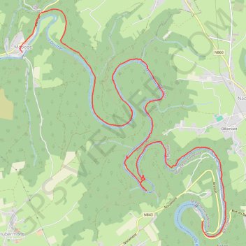 Itinéraire Nisramont - Maboge (Belgique) Province du Luxembourg, distance, dénivelé, altitude, carte, profil, trace GPS