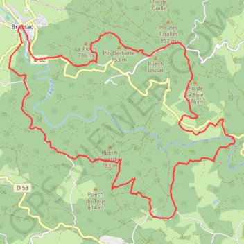 Itinéraire En Pays Brassagais - Val d'Agout, distance, dénivelé, altitude, carte, profil, trace GPS