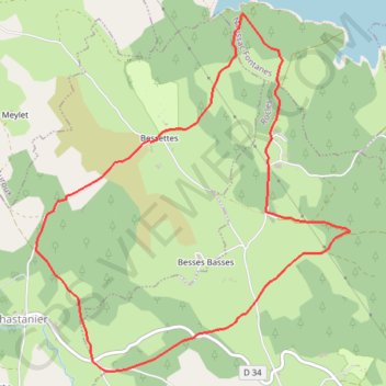 Itinéraire Gévaudan - Circuit de Bessettes, distance, dénivelé, altitude, carte, profil, trace GPS