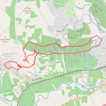 Itinéraire Taradeau, distance, dénivelé, altitude, carte, profil, trace GPS