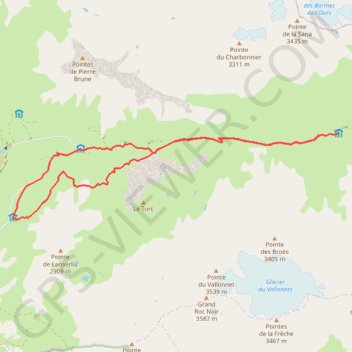 Itinéraire Plan du lac-La Femma, distance, dénivelé, altitude, carte, profil, trace GPS