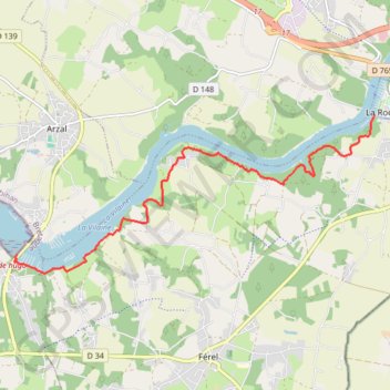 Itinéraire ARZAL/LA ROCHE BERNARD, distance, dénivelé, altitude, carte, profil, trace GPS