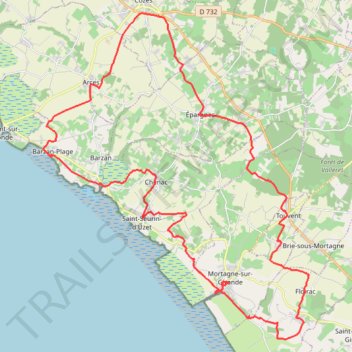 Itinéraire Mortagne sur Gironde, distance, dénivelé, altitude, carte, profil, trace GPS