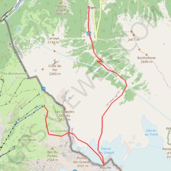 Itinéraire Aiguille du Génépi (Grands), distance, dénivelé, altitude, carte, profil, trace GPS