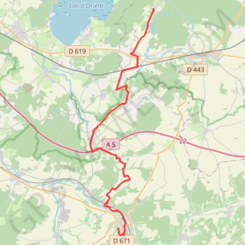 Itinéraire De La Loge aux Chèvres à Bar-sur-Seine (Chemin de Compostelle), distance, dénivelé, altitude, carte, profil, trace GPS