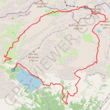Itinéraire Tour du Wildhorn J2, distance, dénivelé, altitude, carte, profil, trace GPS
