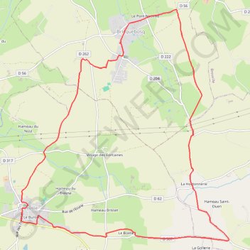 Itinéraire Bricquebosq (50340), distance, dénivelé, altitude, carte, profil, trace GPS