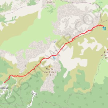 Itinéraire Liaison du refuge de Manganu à Soccia, distance, dénivelé, altitude, carte, profil, trace GPS