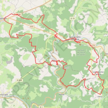 Itinéraire La Renardière - Saint-Antonin-Noble-Val, distance, dénivelé, altitude, carte, profil, trace GPS