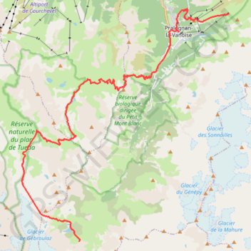 Itinéraire Gr5 par Petit Mont Blanc, distance, dénivelé, altitude, carte, profil, trace GPS