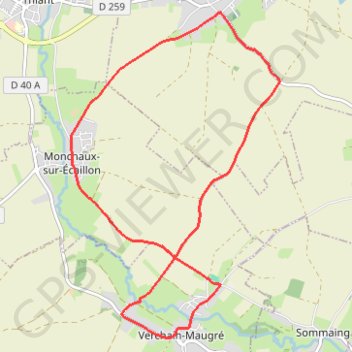 Itinéraire Circuit du mont de Cailloux - Verchain-Maugré, distance, dénivelé, altitude, carte, profil, trace GPS