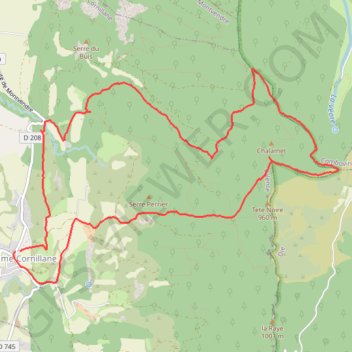Itinéraire Pas du Buis. La Baume Cornillane, distance, dénivelé, altitude, carte, profil, trace GPS