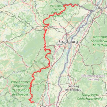 Itinéraire Grande Traversée du Massif Vosgien (GTMV), distance, dénivelé, altitude, carte, profil, trace GPS