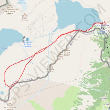 Itinéraire Pointe de la Terrasse, distance, dénivelé, altitude, carte, profil, trace GPS
