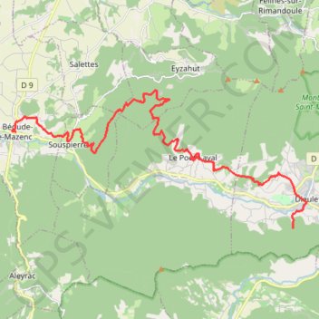 Itinéraire La bégude Dieulefit, distance, dénivelé, altitude, carte, profil, trace GPS