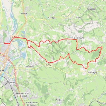 Itinéraire Le Tour du Bois de Châtelus - Roanne/Arsenal, distance, dénivelé, altitude, carte, profil, trace GPS