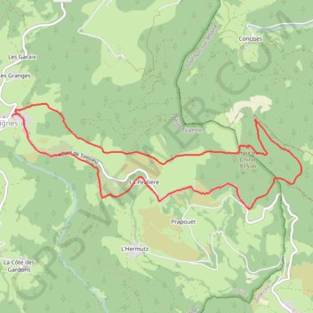 Itinéraire Burdignes - Croix de Chirol, distance, dénivelé, altitude, carte, profil, trace GPS