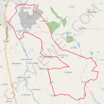 Itinéraire Circuit de Cluis, distance, dénivelé, altitude, carte, profil, trace GPS