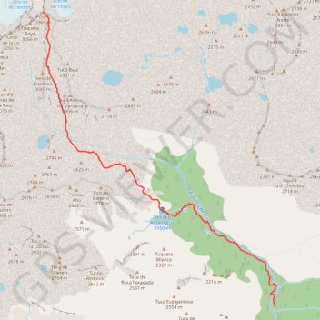 Itinéraire Les Posets par Eriste, distance, dénivelé, altitude, carte, profil, trace GPS