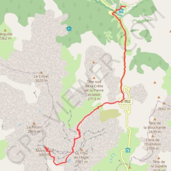 Itinéraire Mont Pelat, distance, dénivelé, altitude, carte, profil, trace GPS