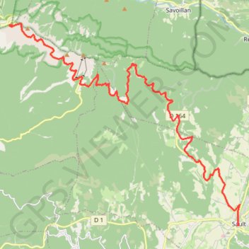 Itinéraire Mont Ventoux depuis Sault, distance, dénivelé, altitude, carte, profil, trace GPS