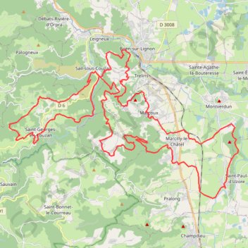 Itinéraire Croix d'Automne - Chalain-d'Uzore, distance, dénivelé, altitude, carte, profil, trace GPS