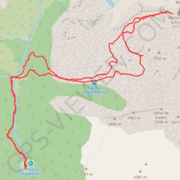 Itinéraire SKI MAIG 2013 - Gran Bachimala o Schrader, distance, dénivelé, altitude, carte, profil, trace GPS