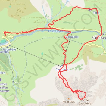 Itinéraire Pic de Caoubère, distance, dénivelé, altitude, carte, profil, trace GPS