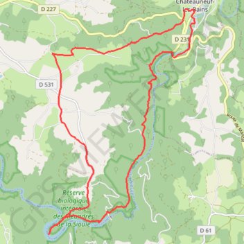 Itinéraire Les gorges de la Sioule - Saint-Gervais-d'Auvergne, distance, dénivelé, altitude, carte, profil, trace GPS