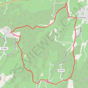 Itinéraire Colombier - Sabran, distance, dénivelé, altitude, carte, profil, trace GPS