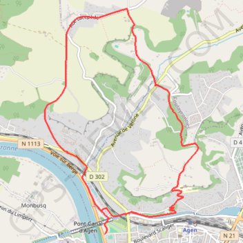 Itinéraire trail agen, distance, dénivelé, altitude, carte, profil, trace GPS