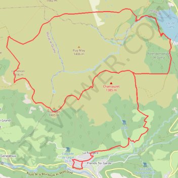 Itinéraire Puy Gros - Auvergne, distance, dénivelé, altitude, carte, profil, trace GPS