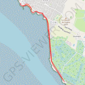 Itinéraire Fouras sud ai, distance, dénivelé, altitude, carte, profil, trace GPS