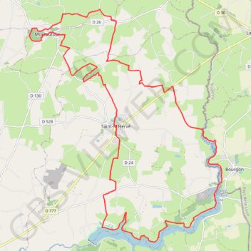 Itinéraire Saint-M'Hervé, distance, dénivelé, altitude, carte, profil, trace GPS