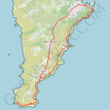 Itinéraire Cap de la Chèvre - Morgat, distance, dénivelé, altitude, carte, profil, trace GPS